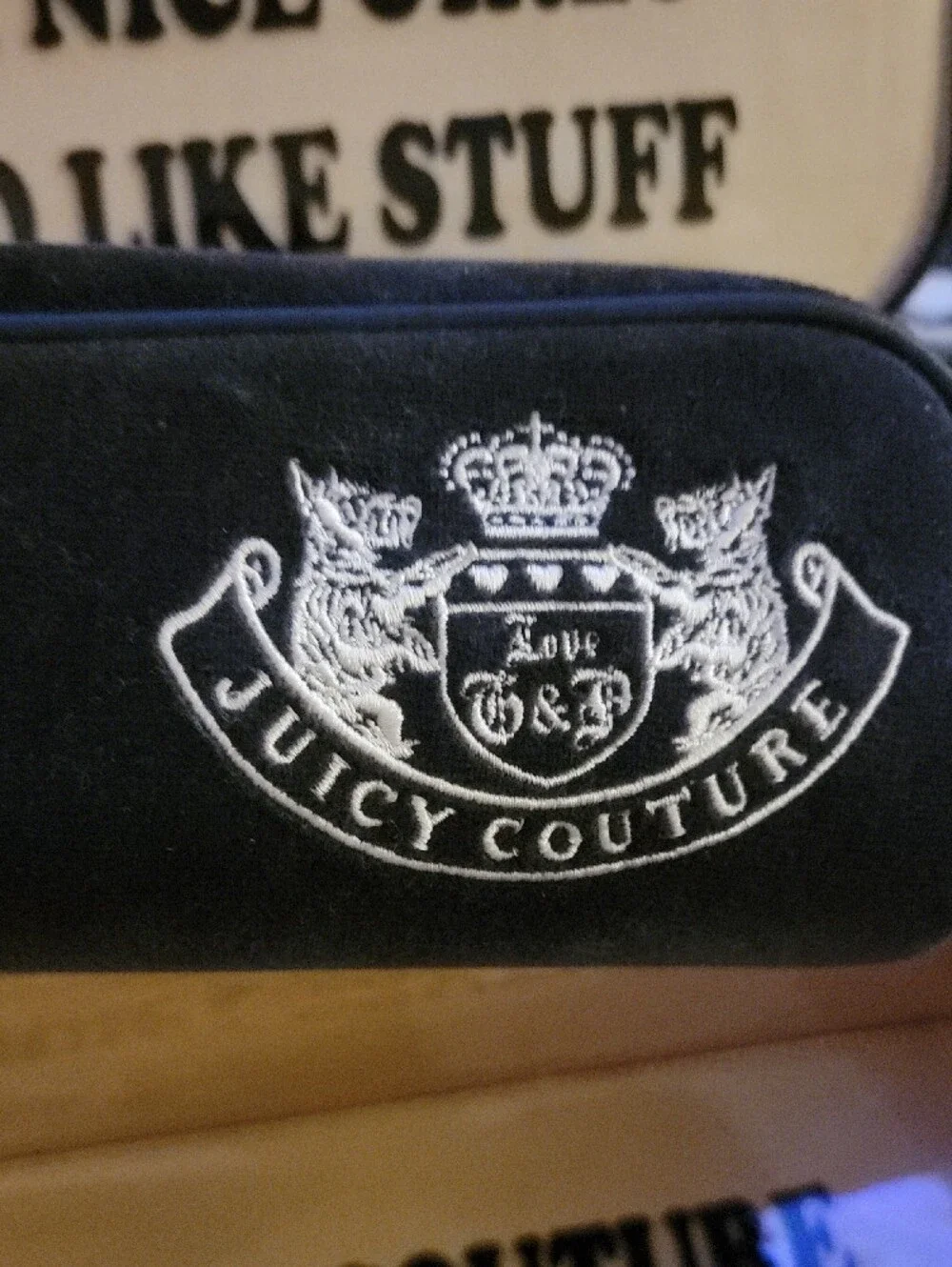 Vintage Y2K Juicy Couture Dark Brown Velvet Cosmetic Train Case Set